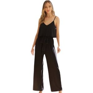 91. Women’s Black Cami Belted Jumpsuit NWT